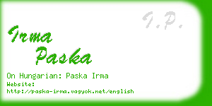 irma paska business card